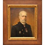 Portrait of Admiral Nikolai Ottovich von Essen (1860 - 1915) oil on canvas, Russian oil painting.