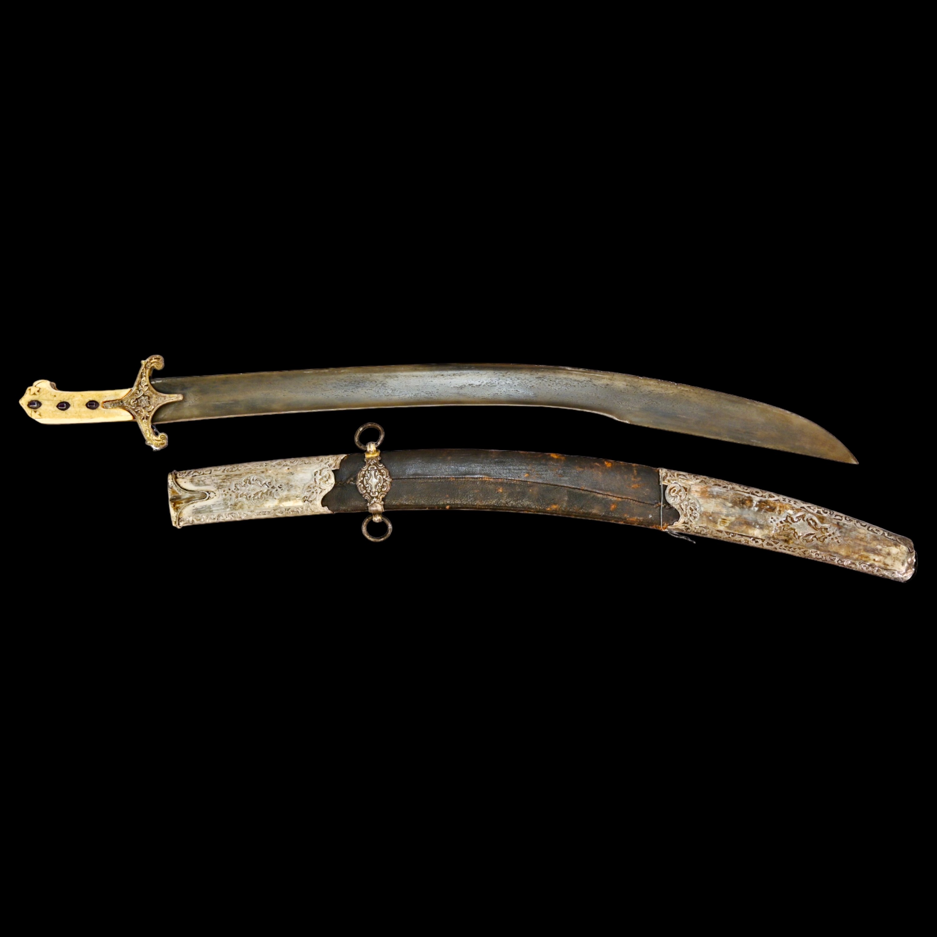 Rare Ottoman saber KARABELA, wootz blade, silver with the tugra of Sultan Ahmed III, early 18th C. - Bild 19 aus 27