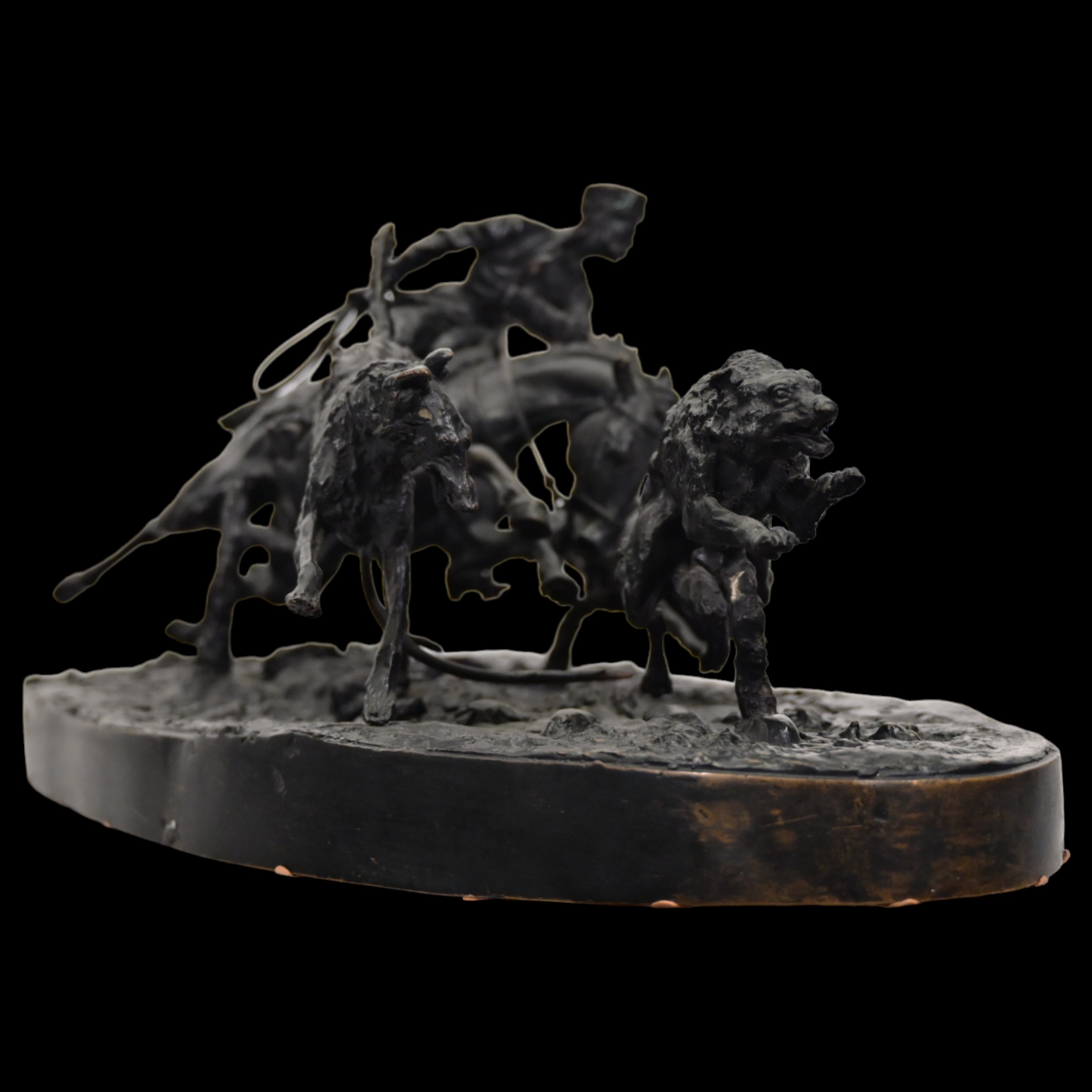 Evgeni Alexandrovich LANCERAY (1848-1886) "Wolf Hunt", Bronze sculpture, Russian Empire, 19th _. - Image 2 of 24