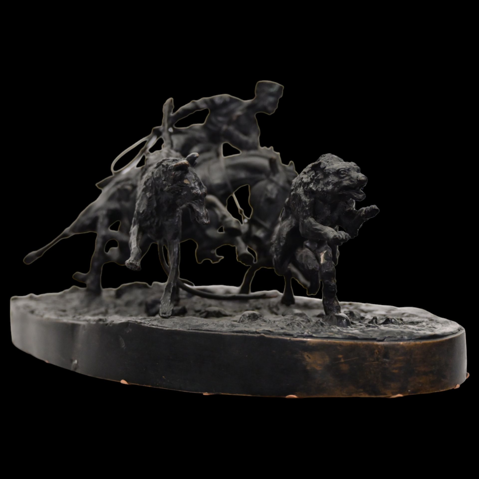 Evgeni Alexandrovich LANCERAY (1848-1886) "Wolf Hunt", Bronze sculpture, Russian Empire, 19th _. - Bild 2 aus 24