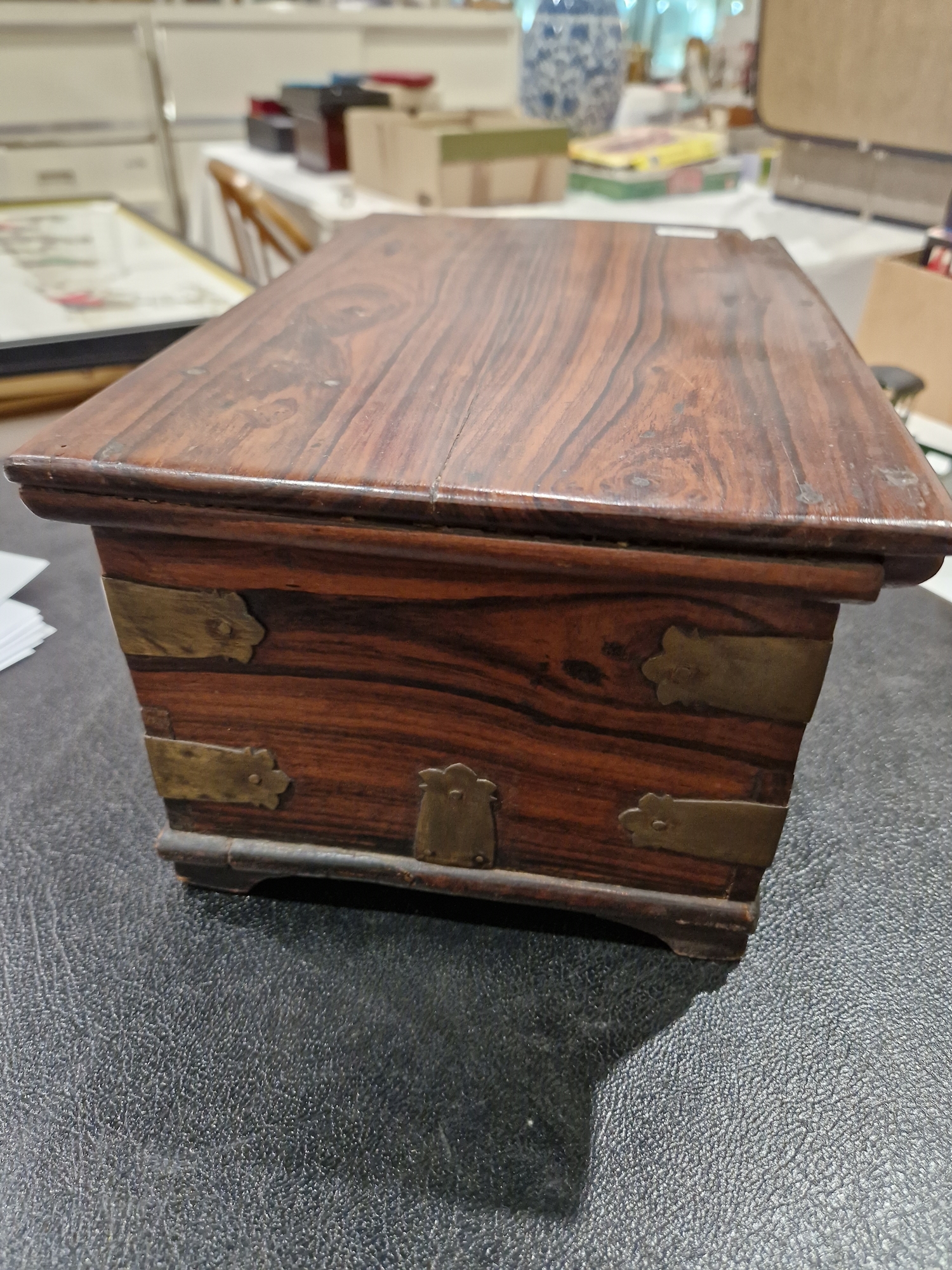 Victorian rosewood and brass-mounted toilet box, the interior fitted with compartmentalised trays - Image 16 of 19