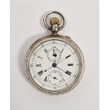 Victorian silver pocket watch, hallmarked London, 1885, makers marks for Alexis Nicole, numbered