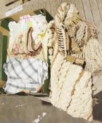 Box of assorted linen and fabric