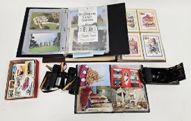 Assorted postcard albums including Stanley Gibbons and others, partly filled with UK architectural
