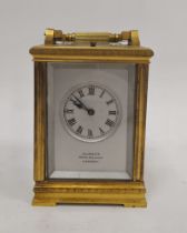 Late 19th /early 20th century five-glass repeating carriage clock, heavy brass construction with