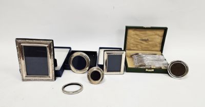 Collection of silver-mounted photograph frames to include a boxed example by Carrs, including