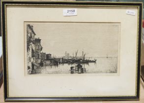 Three framed etchings, including: Victoria Square, after Fran MacGill, a 19th century engraving of
