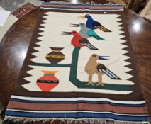 Wool pictorial kilim, 148cm x 113cm  Condition Report Overall good condition. General wear and