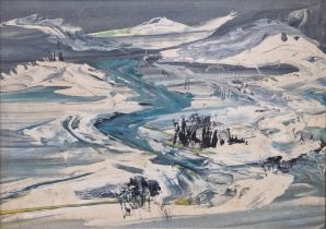 Ronald Embleton (1930-1988) Oil on board "Winter landscape", signed lower right, framed, image