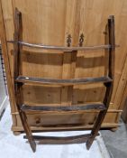 Rustic hardwood bowed 4-tier wall shelves