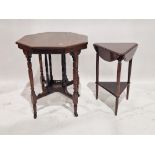 Early 20th century stained mahogany occasional table of octagonal form, raised on turned legs with