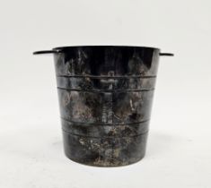 Mid-century silver-plated ice bucket in the Art Deco-style, with twin handles, marked to base BSL