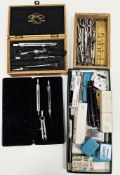Collection of drawing implements including Pentel, Stylo, red pen, a collection of Gunther Wagner