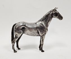 20th century silver plated cast model of a horse, 16cm high, 1598g/51.4ozt approx.