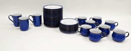 Contemporary Denby powder blue ground part tea and coffee service, with printed marks, including