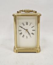 20th century brass five-glass carriage clock, Martime 13cm high