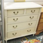 Laura Ashley 'Clifton Ivory' finish chest, two short and three long graduated drawers, with swan