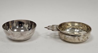 Continental white metal porringer marked to the underside WEB Sterling and another continental white