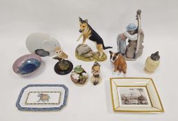 Assorted ceramics including a Wedgwood bone china 'Blue Elephant' pattern dish, various Goebel