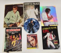 Collection of Elvis memorabilia including a limited edition collectors plate, circa 1990, '68