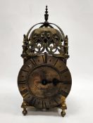 Early 18th century-style brass lantern 30-hour clock, the dial engraved for Thos Moore, Ipswich,
