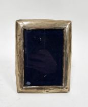 British import silver-mounted photograph frame of rectangular form, having British silver import