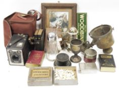 Assorted collectables including a Kodak Box Brownie, model no.D, assorted items of silver-plate