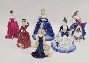 Group of Coalport bone china figures of ladies and others similar, including: Millennium Princess,