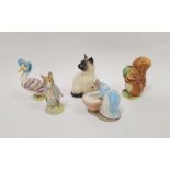 Group of Beswick Beatrice Potter figures, 20th century with printed brown marks, comprising Jemima