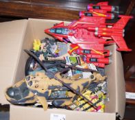 Box of playworn Action Force toys and figures