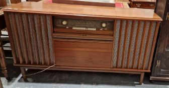 Mid 20th century walnut-cased radiogram with Garrard turntable, Magnetaphon 201 reel-to-reel tape