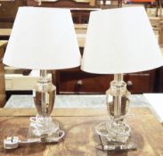 Pair of modern John Lewis table lamps with original lampshades, 33cm high excluding fitting (2)