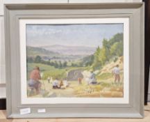 G Broomford (20th century) Watercolour Woodland scene with path, signed lower left, framed and