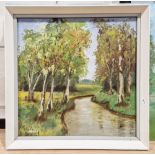 Large quantity of framed prints, oil on boards showing village scenes, head and shoulders
