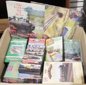 Assorted railway items to include the Golden Age of Steam cigar card album, the World of Railways