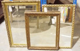 Three various bevelled edge mirrors with decorative gilt frames (3)