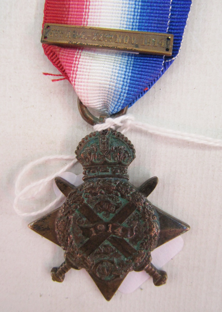 WWI 1914 star with Mons clasp, war medal and victory medal, named to '2197.Pte.K.Tyre.14/Lond.R.' - Image 5 of 6