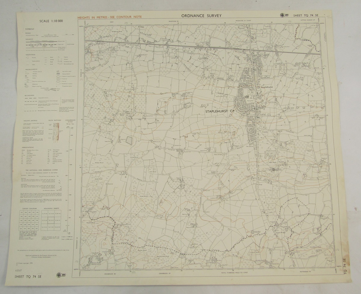 Four ordnance survey maps of Surrey: Lower Bourne, Surrey, Surrey Dockenfield, Peper Harrow, Kent