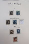 Stamps of Belgium: Leuchtturm album collection, 1849 to 1944, of mint and used definitives,