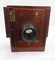 City Sale and Exchange 'Salex' mahogany and brass-mounted tailboard camera, early 20th century, with