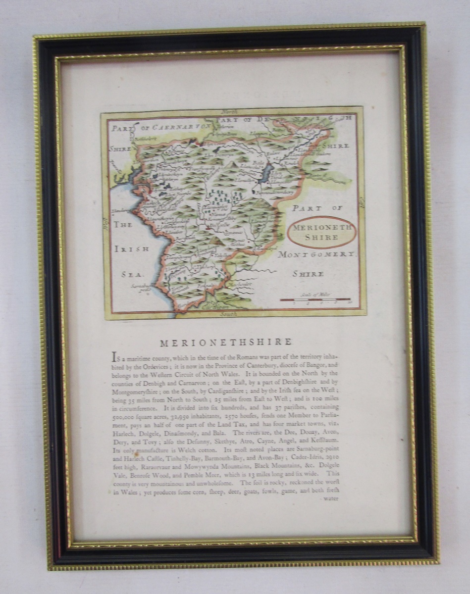 John Speed (1552-1629), pocket-sized/miniature partially coloured map of 'Darbyshire' accompanied by - Image 4 of 7