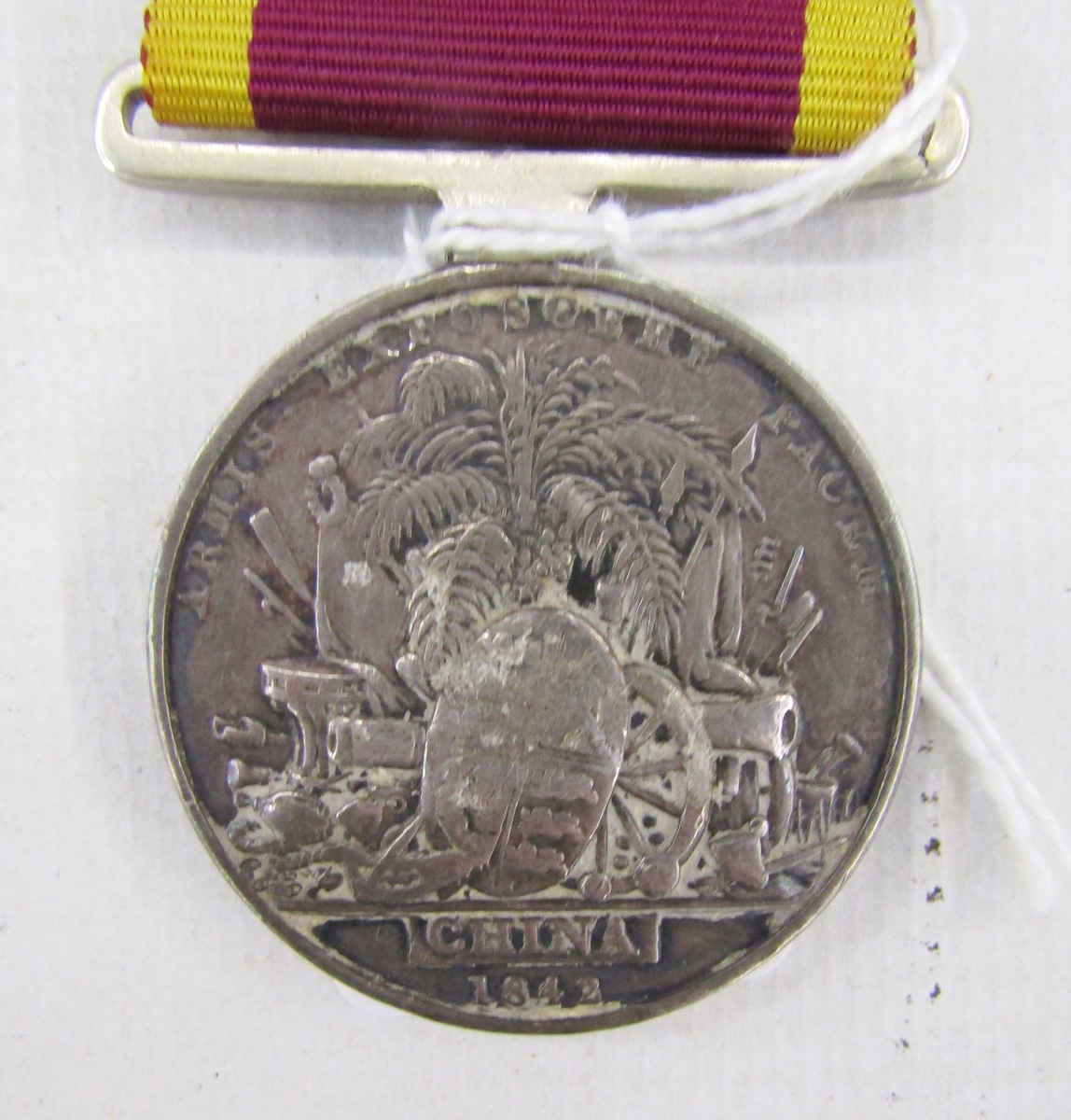Victorian China war medal 1842, named to 'Joseph Woodcock 98th Regiment Foot', replacement ribbon - Image 2 of 4