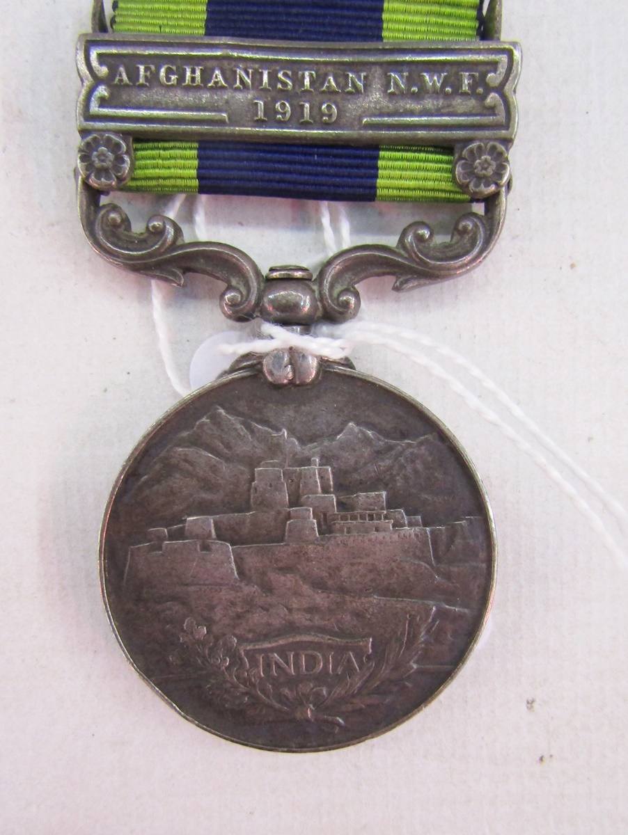 George V Indian General Service medal with Afghanistan N.W.F. 1919 clasp named to '8372.Pte.F. - Image 2 of 2