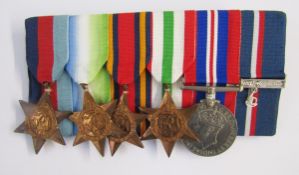 WWII medal group, comprising 1939-45 star, Atlantic star, Burma star, Italy star, war medal and a