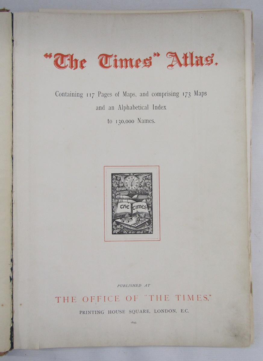 The Times Survey Atlas of the World, JG Bartholomew, 1922, two volumes (poor condition). Quantity