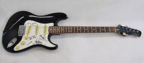 Hondo H-76 electric guitar signed by The Shadows (Bruce Welch and others) and a Jose Ferrer