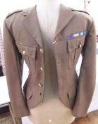 Officer's number 2 jacket with medal ribbons, together with officer's mess dress jacket.