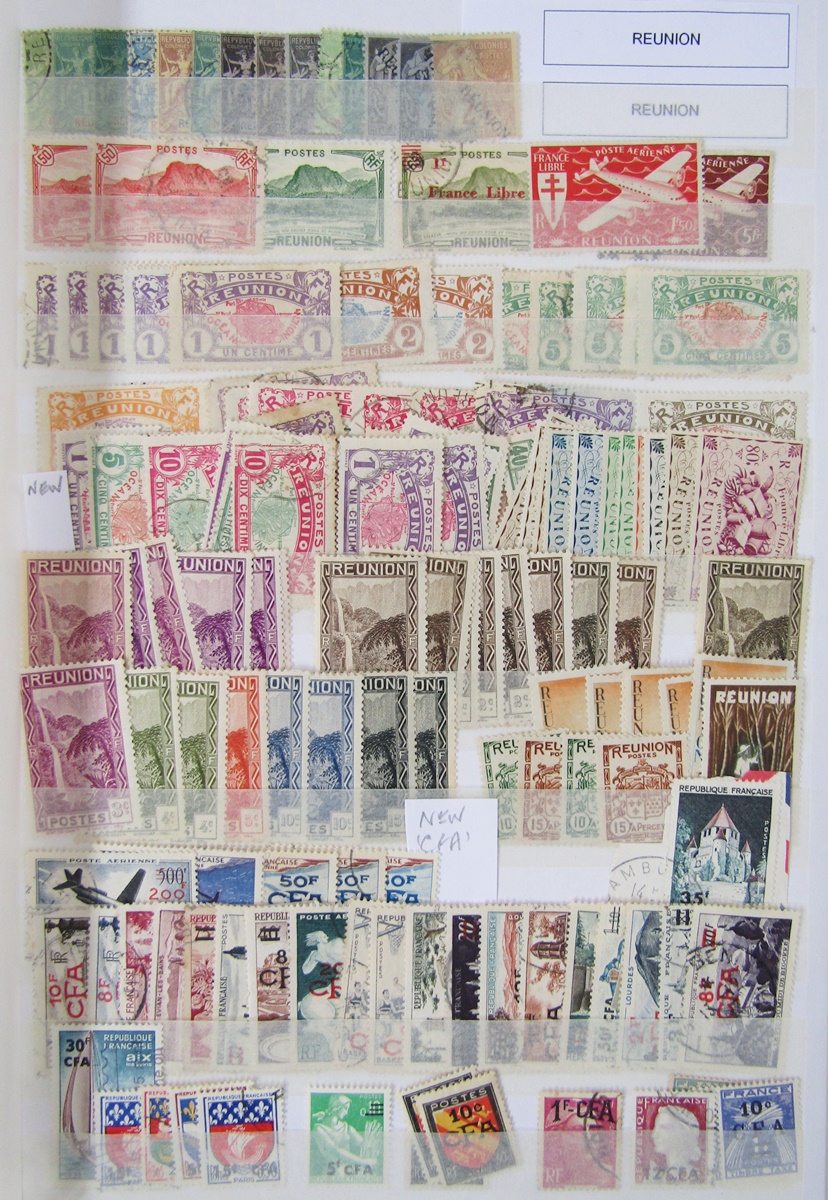 French Colonies stamps: large blue stock book of definitives, commemoratives, postage due and local, - Image 5 of 7