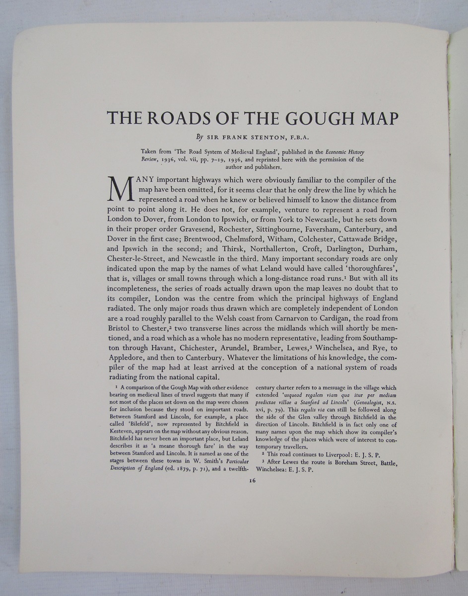 Two reproduction sections of the Gouch map, mounted on board, together with a copy of The Map of - Image 8 of 8