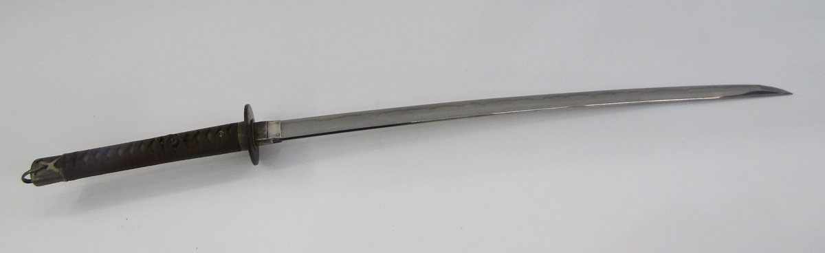 Japanese Edo period Katana, partially signed Hoki No Kami Hirotaka (Meireki 1655-1658), with cutting